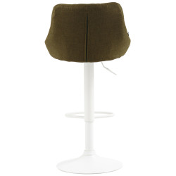 Tabouret de bar Lazio, tissu, blanc/vert