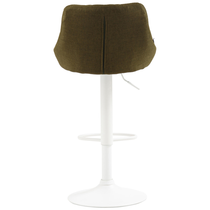 Tabouret de bar Lazio, tissu, blanc/vert