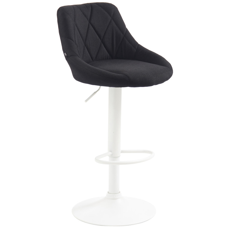 Tabouret de bar Lazio, tissu, blanc/noir