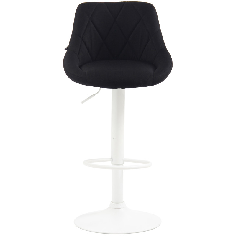 Tabouret de bar Lazio, tissu, blanc/noir