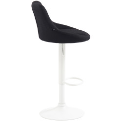 Tabouret de bar Lazio, tissu, blanc/noir