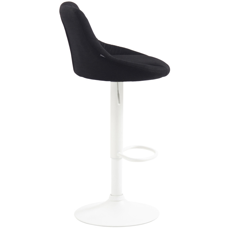 Tabouret de bar Lazio, tissu, blanc/noir