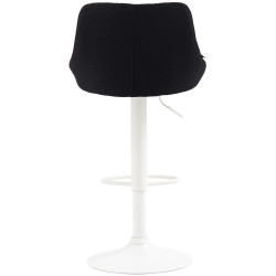 Tabouret de bar Lazio, tissu, blanc/noir