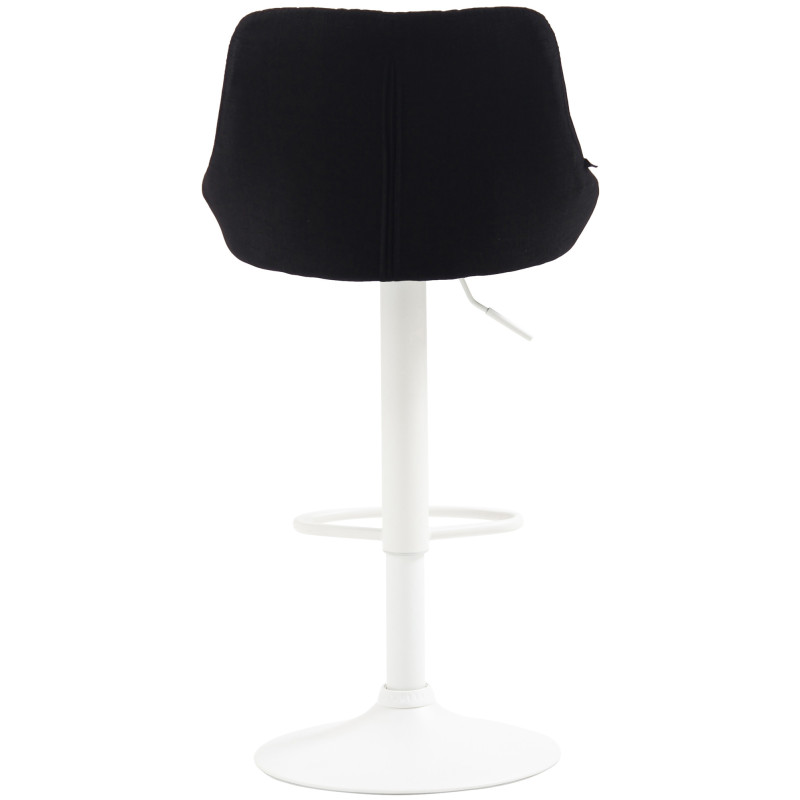 Tabouret de bar Lazio, tissu, blanc/noir