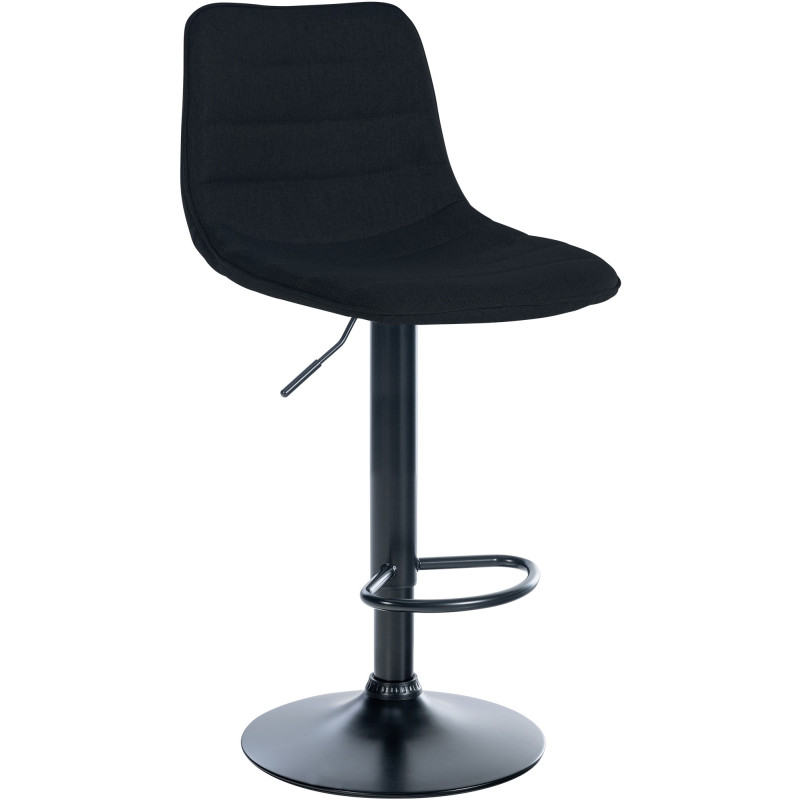 Tabouret de bar Lex, tissu noir