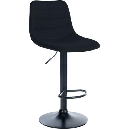Tabouret de bar Lex, tissu noir