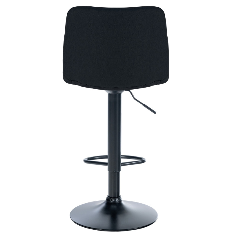 Tabouret de bar Lex, tissu noir