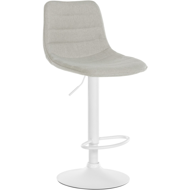 Tabouret de bar Lex, tissu, blanc/crème