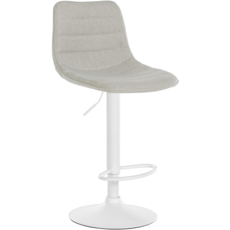 Tabouret de bar Lex, tissu, blanc/crème
