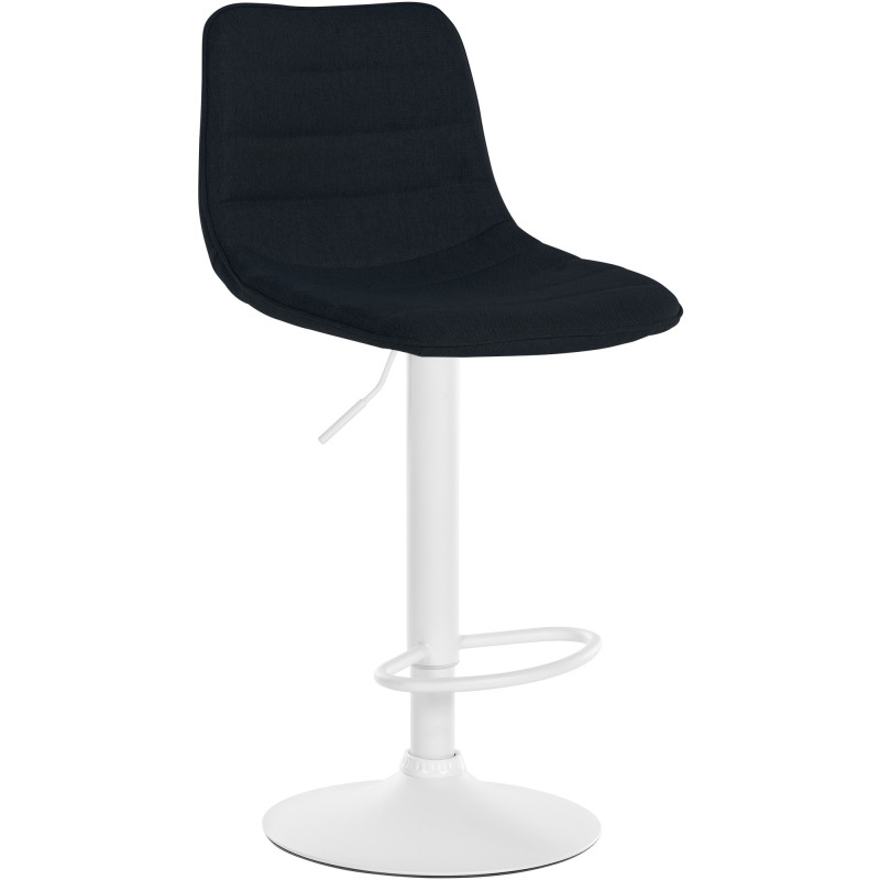 Tabouret de bar Lex, tissu, blanc/noir