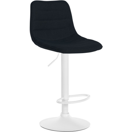Tabouret de bar Lex, tissu, blanc/noir