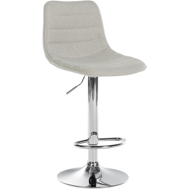 Tabouret de bar Lex, tissu, chrome, crème