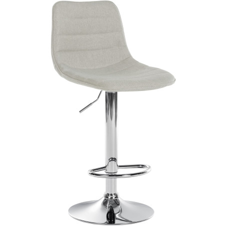 Tabouret de bar Lex, tissu, chrome, crème