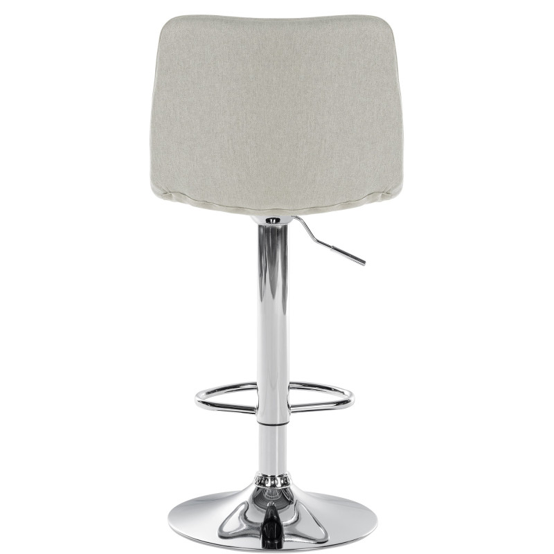 Tabouret de bar Lex, tissu, chrome, crème