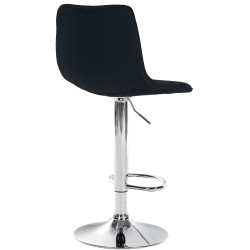 Tabouret de bar Lex, tissu, chrome, noir