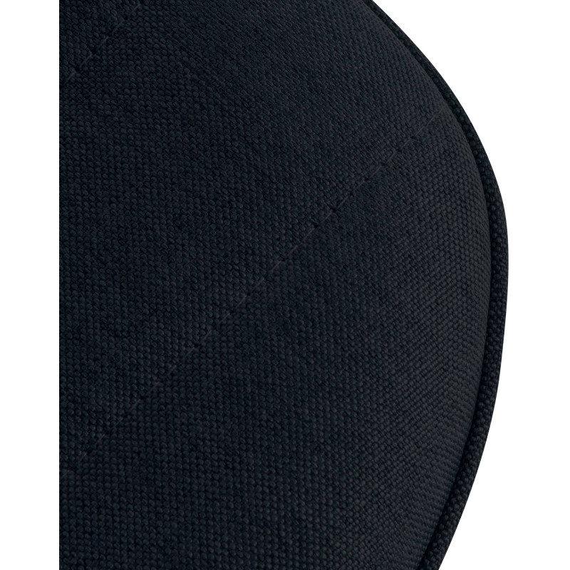 Tabouret de bar Lex, tissu, chrome, noir