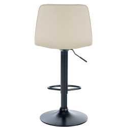 Tabouret de bar Lex, similicuir, noir et crème