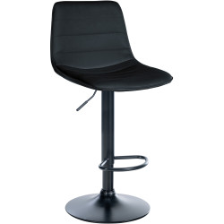 Tabouret de bar Lex, similicuir, noir