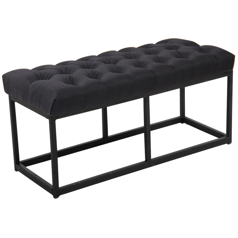Banc Amun tissu noir 100 cm