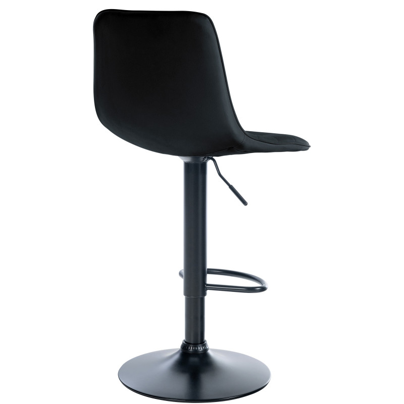 Tabouret de bar Lex, similicuir, noir