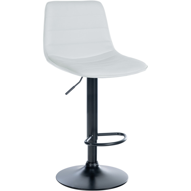 Tabouret de bar Lex, similicuir, noir et blanc