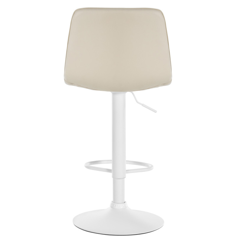 Sgabello da bar Lex, similpelle, bianco/crema