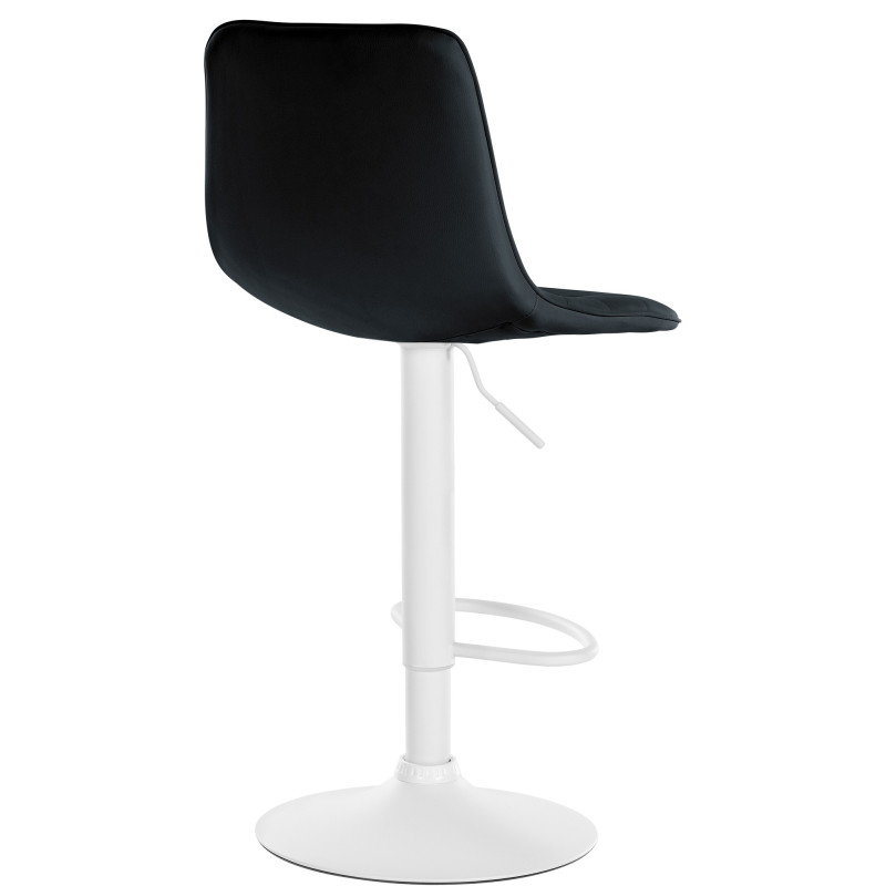 Tabouret de bar Lex en similicuir blanc et noir