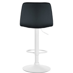 Tabouret de bar Lex en similicuir blanc et noir