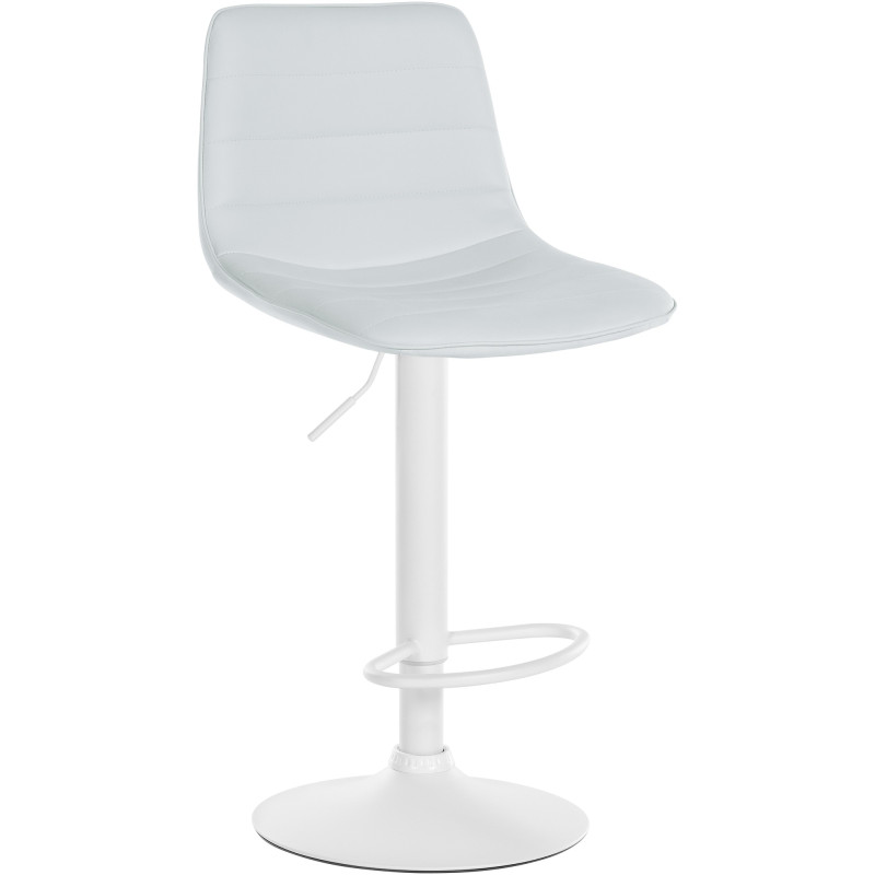 Tabouret de bar Lex, similicuir, blanc