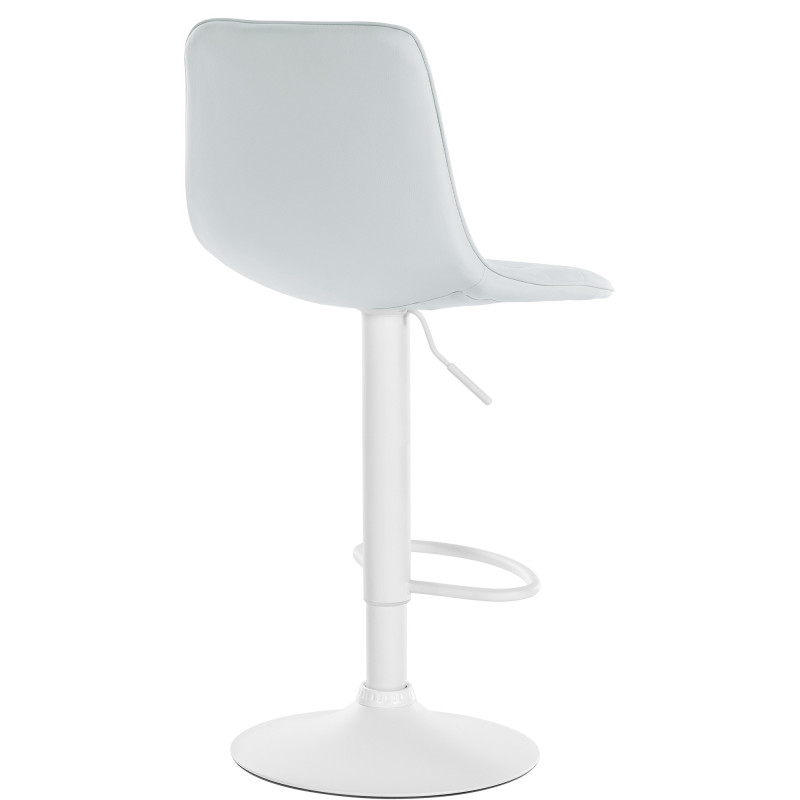 Tabouret de bar Lex, similicuir, blanc