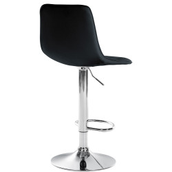 Tabouret de bar Lex, similicuir, chromé, noir