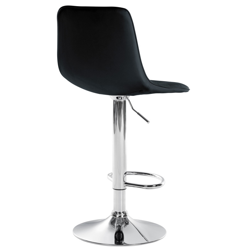 Tabouret de bar Lex, similicuir, chromé, noir