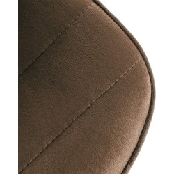 Tabouret de bar Lex, velours, noir/marron