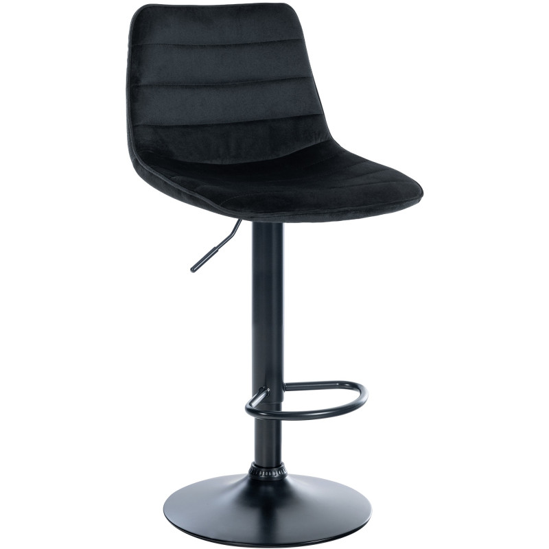 Tabouret de bar Lex en velours noir