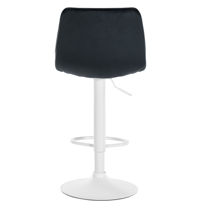 Tabouret de bar Lex en velours, blanc et noir
