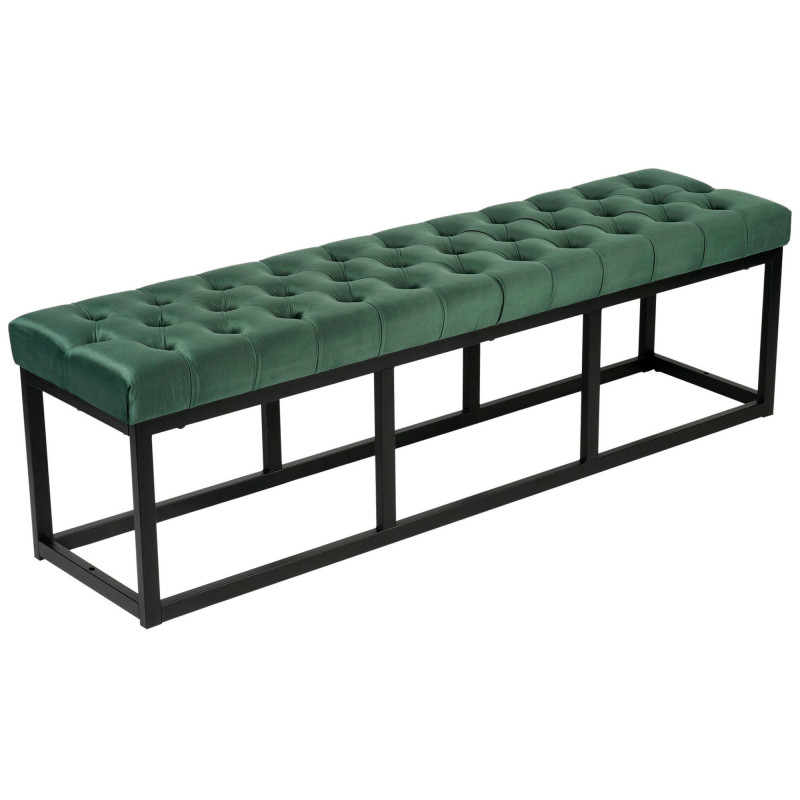 Banc Polson velours noir 150 cm