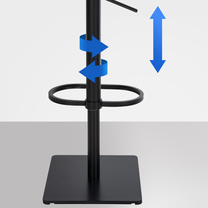 Tabouret de bar Damaso B, feutre, anthracite