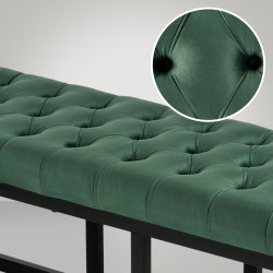 Banc Polson velours noir 150 cm