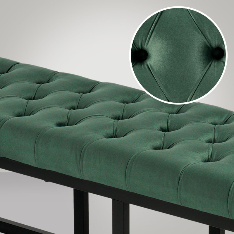 Banc Polson velours noir 150 cm