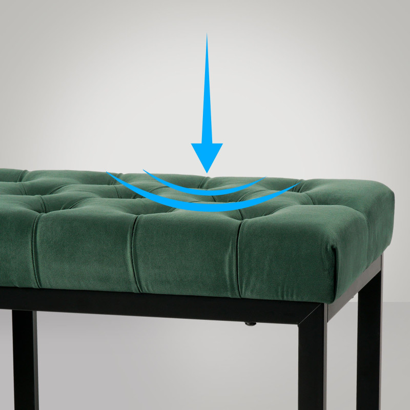 Banc Polson velours noir 150 cm