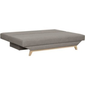 TEIJO Banquette convertible 3 places avec coffre de rangement - Tissu Taupe - L187 x P 91 x H 82 cm