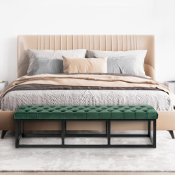 Banc Polson velours noir 150 cm