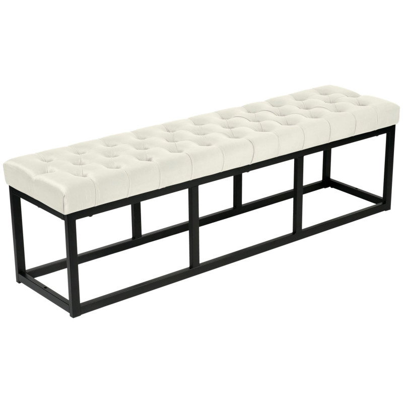 Banc Polson velours noir 150 cm