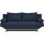 TEIJO Banquette convertible 3 places avec coffre de rangement - Tissu Bleu - L 190 x P 84 x H 92 cm