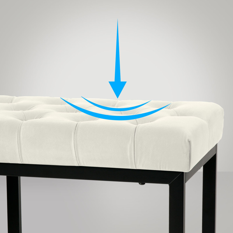 Banc Polson velours noir 150 cm