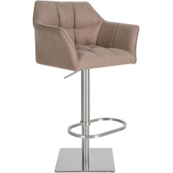 Tabouret de bar Damaso E, feutre, taupe