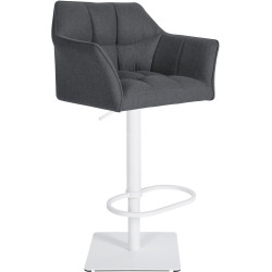 Taburete de bar Damaso W de fieltro, gris