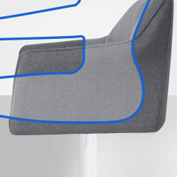 Sgabello da bar in feltro Damaso W, grigio