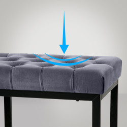 Banquette Polson en velours noir 120 cm