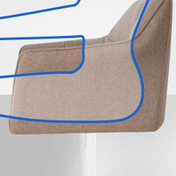 Taburete de bar Damaso W, fieltro, color topo